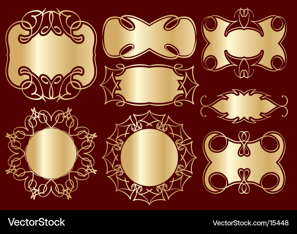 Golden Frame Set Vector Image
