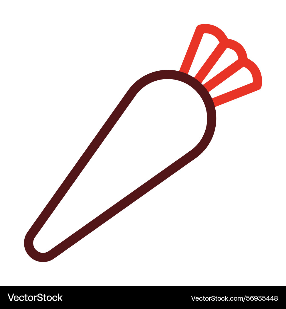 Parsnip thick line two color icons for personal Vector Image