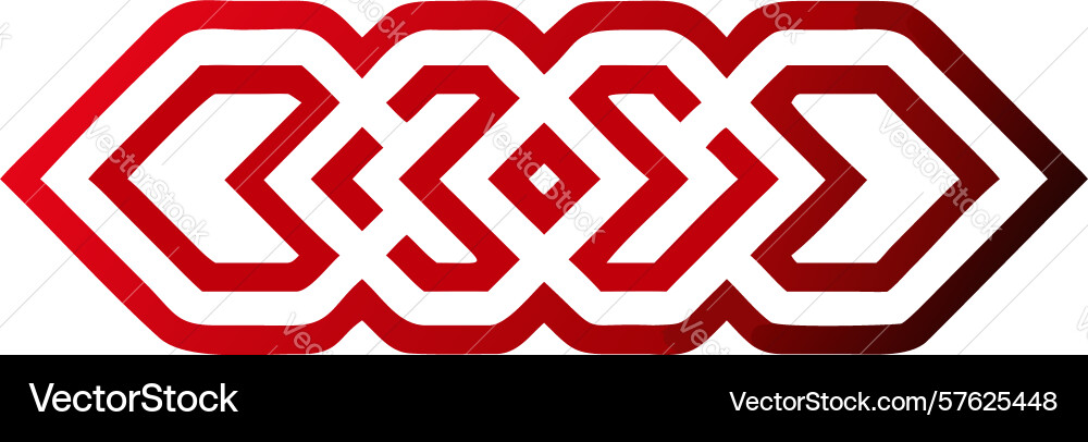 Red interlocking geometric pattern design vector image
