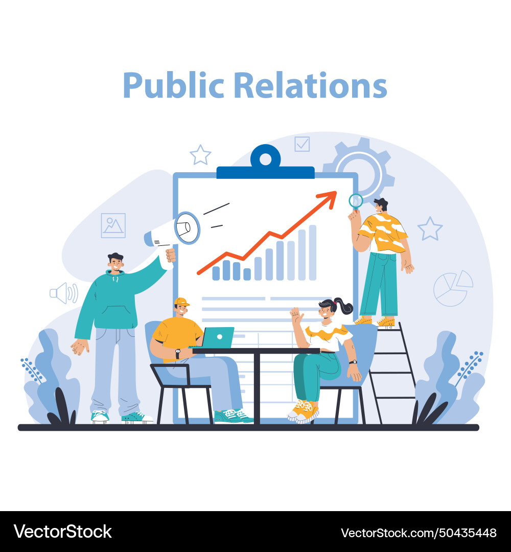 Reputation management building relationship Vector Image