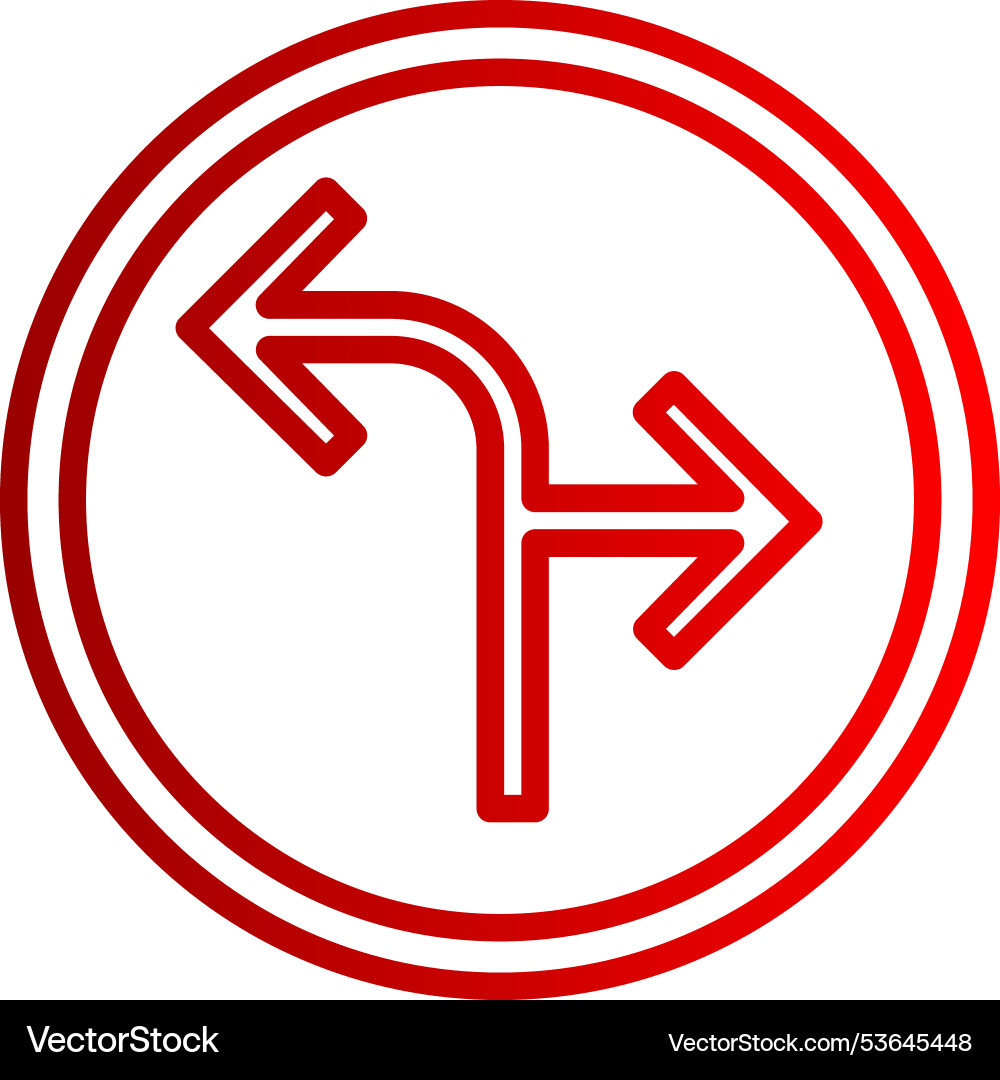 Two side arrow line gradient icon Vector Image