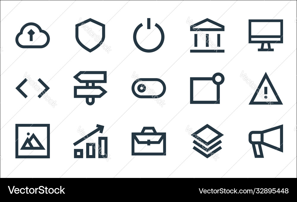 User interface line icons linear set quality User interface line icons linear set quality Vector Image