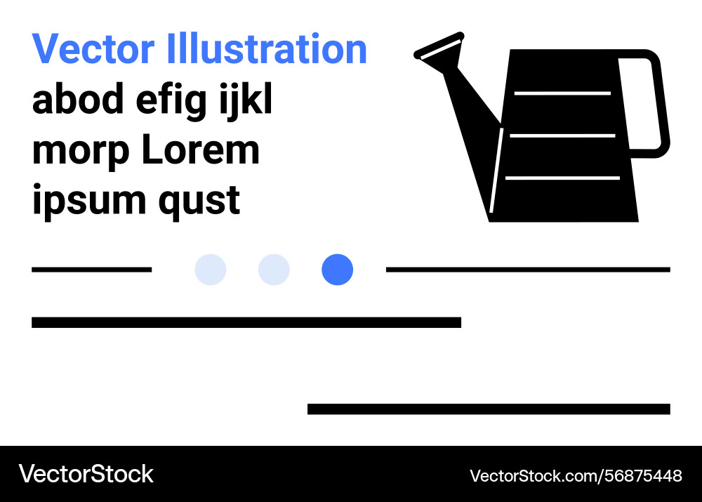 Watering can with text blocks and decorative Vector Image
