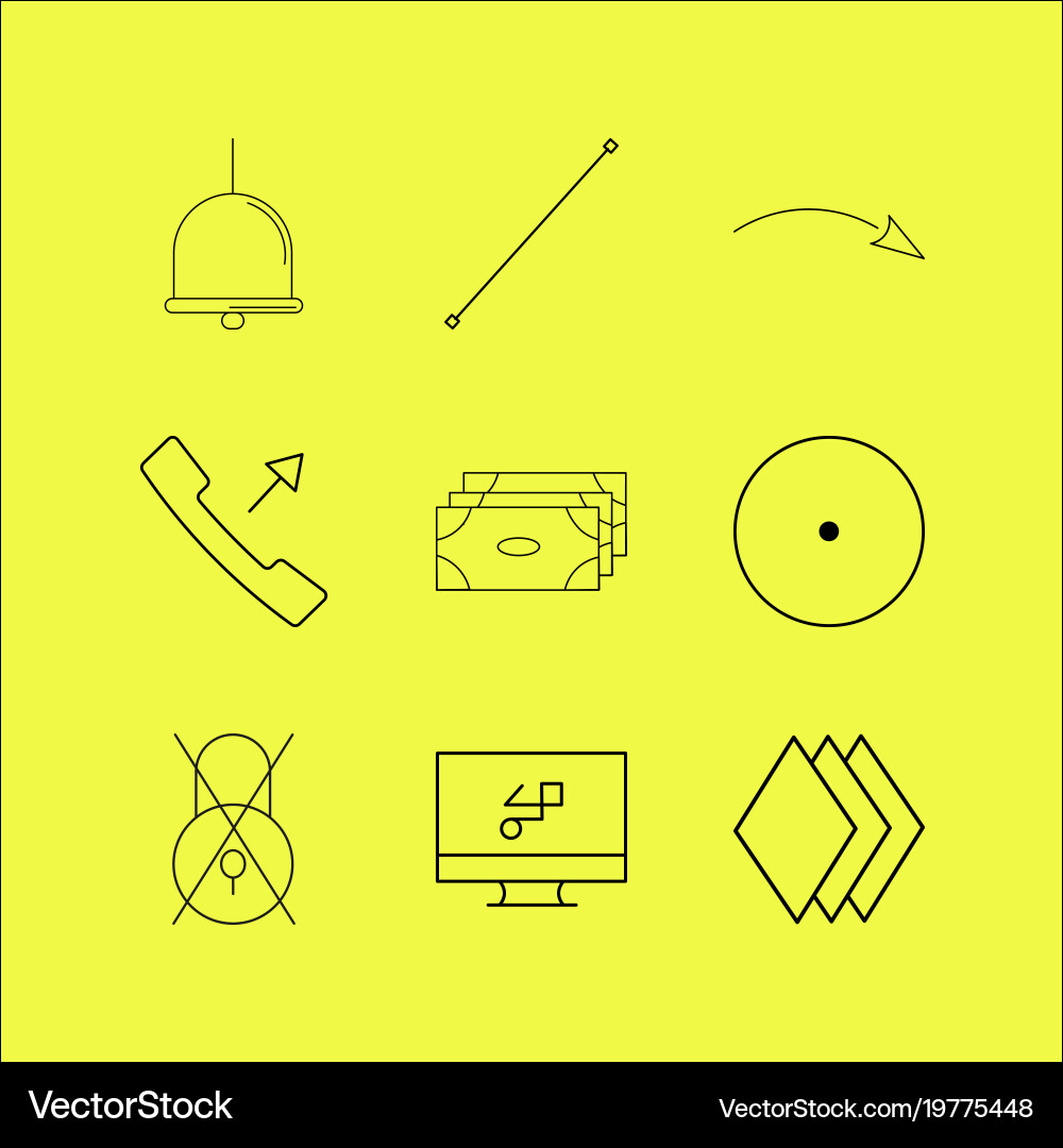 Web linear icon set simple outline icons Vector Image