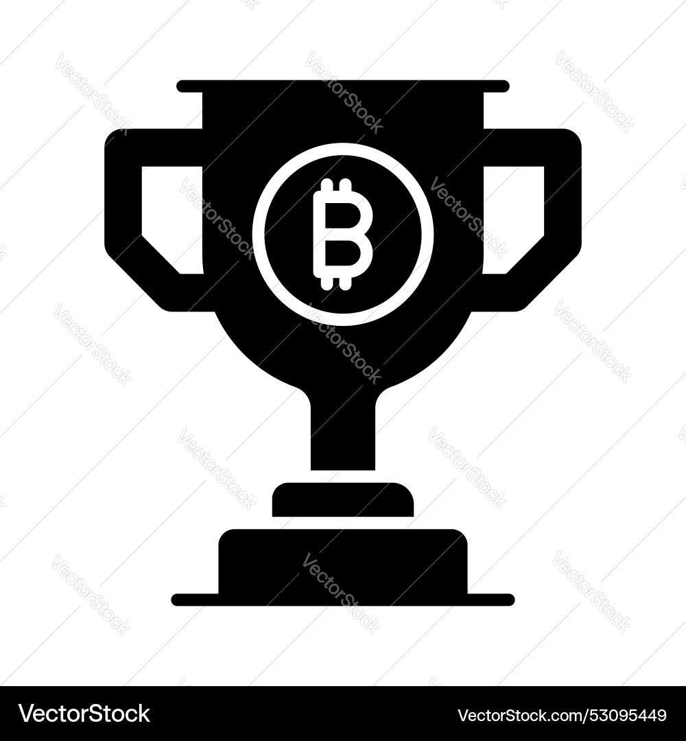 Bitcoin reward in customizable style isolated Vector Image