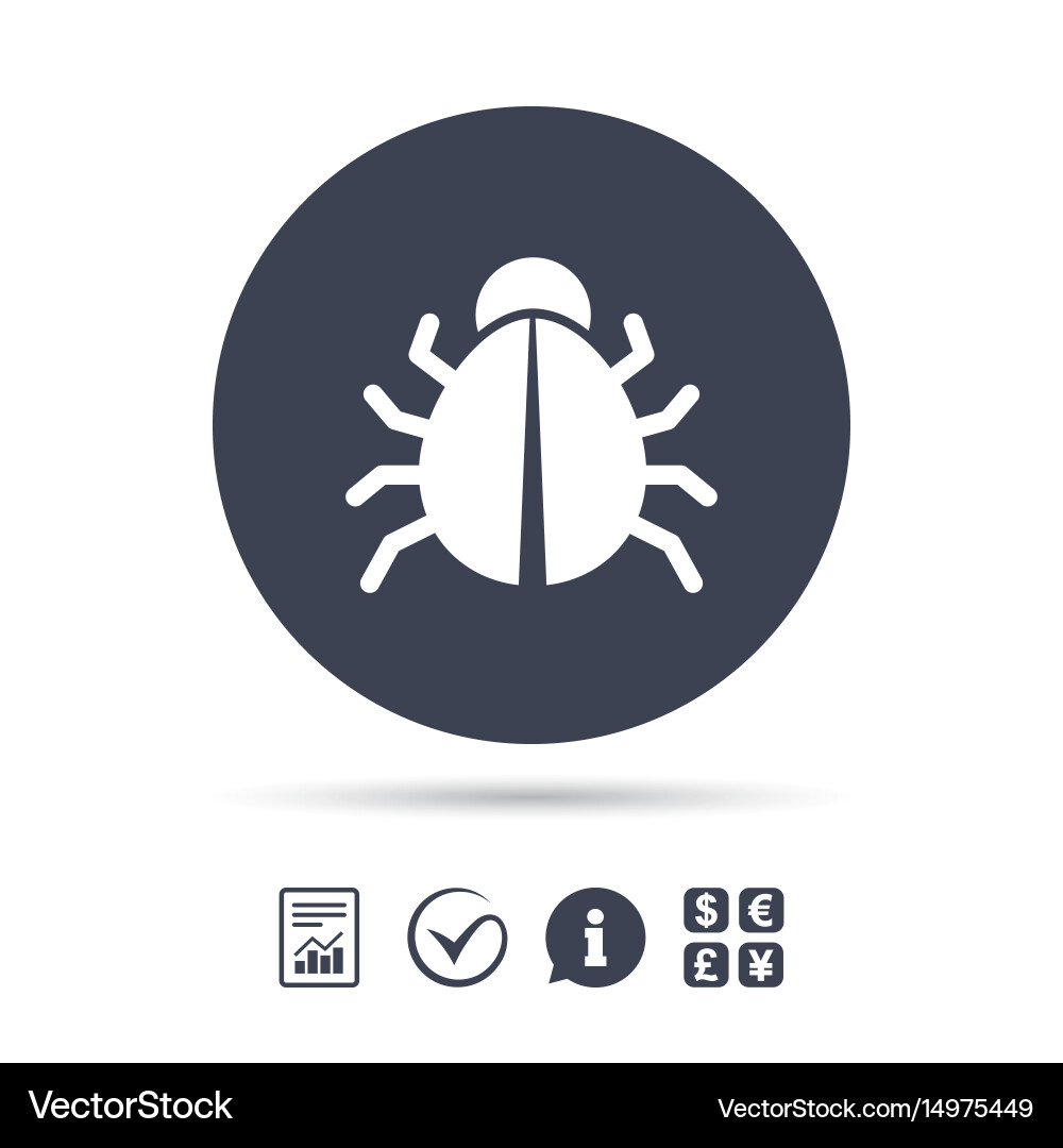 Bug Icon - Error & Virus Symbol vector image