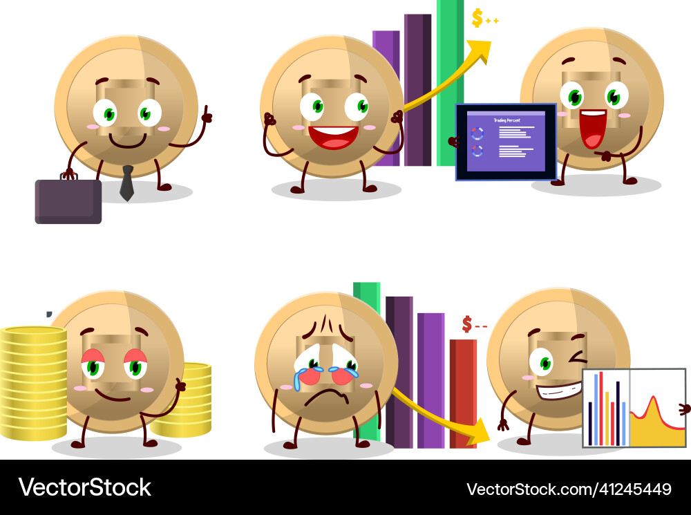 Chinese coin character designs as a trader Chinese coin character designs as a trader Vector Image