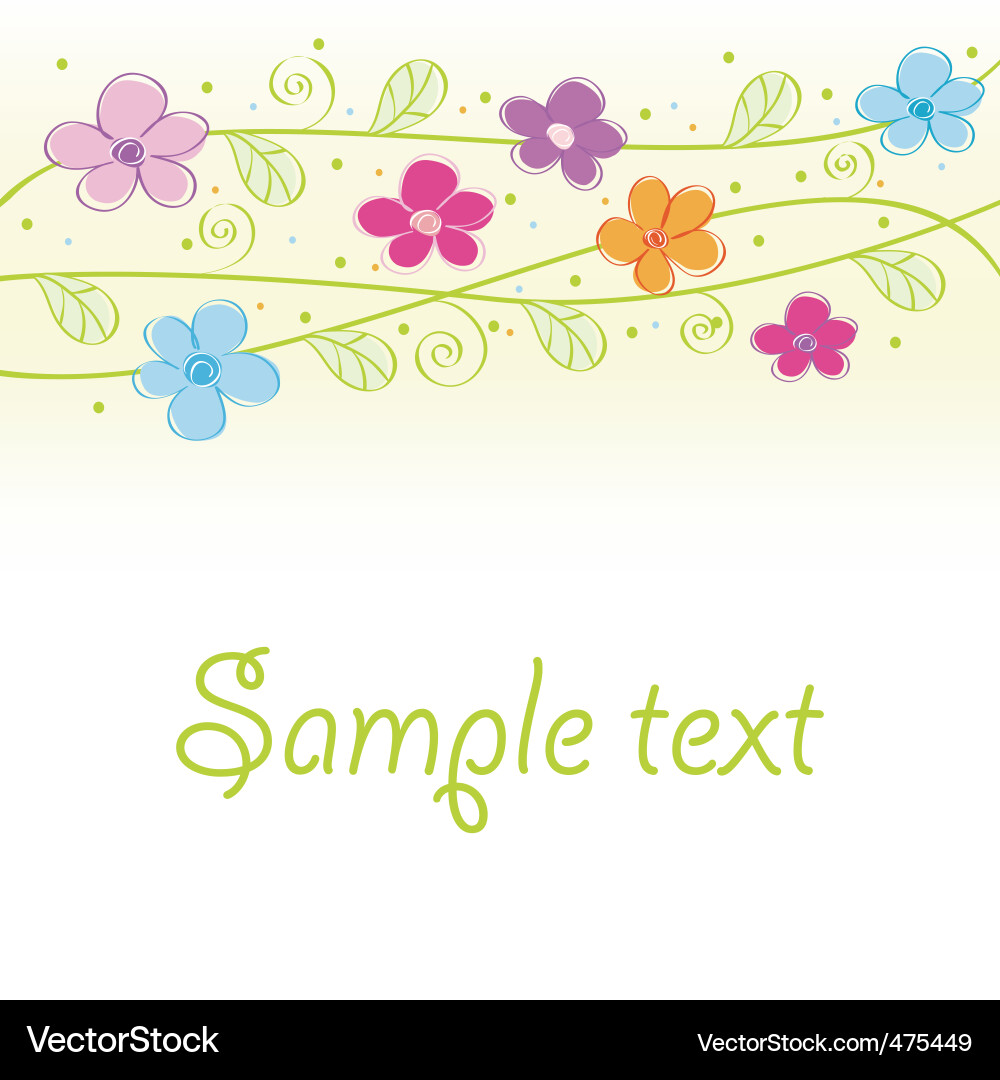 Cute floral card Royalty Free Vector Image - VectorStock