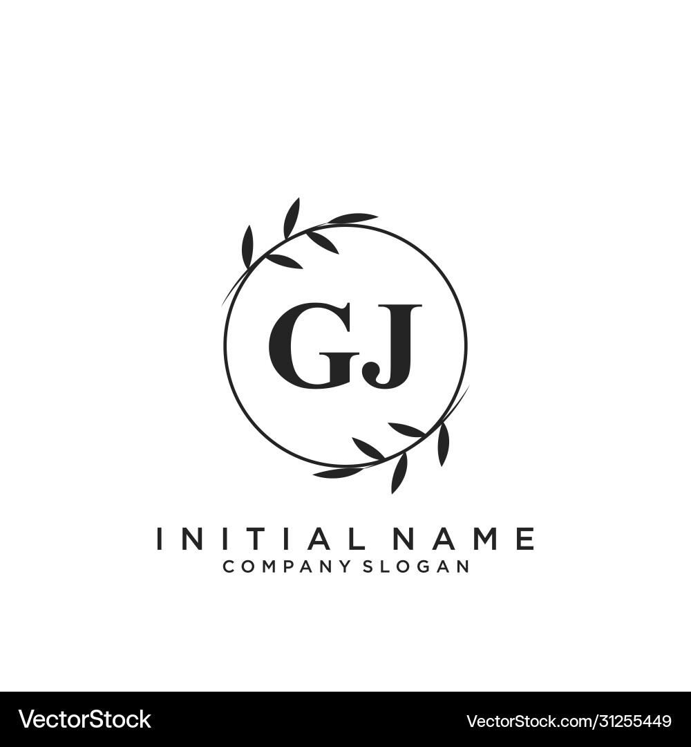 Elegant Initial Logo - GJ Script vector image