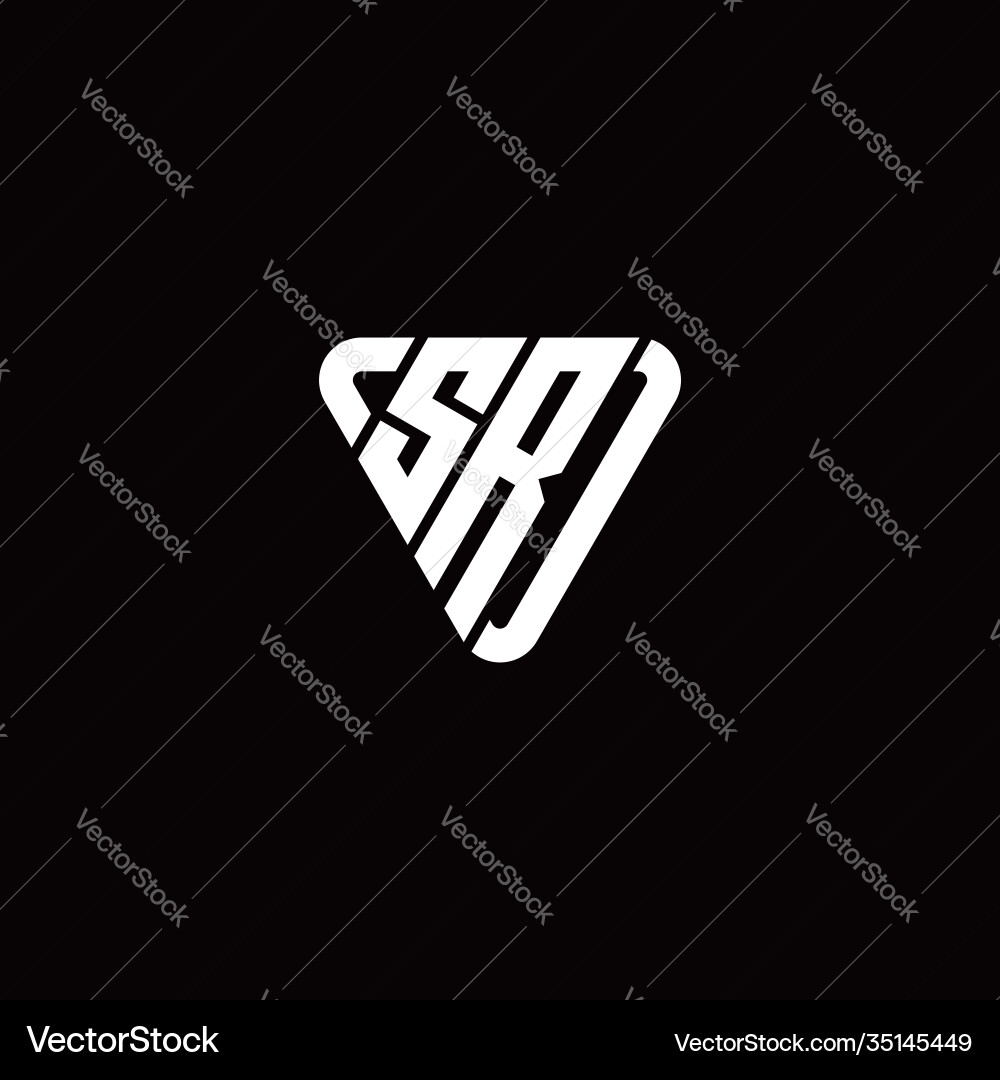 Initial letter s r linked triangle design logo Initial letter s r linked triangle design logo Vector Image