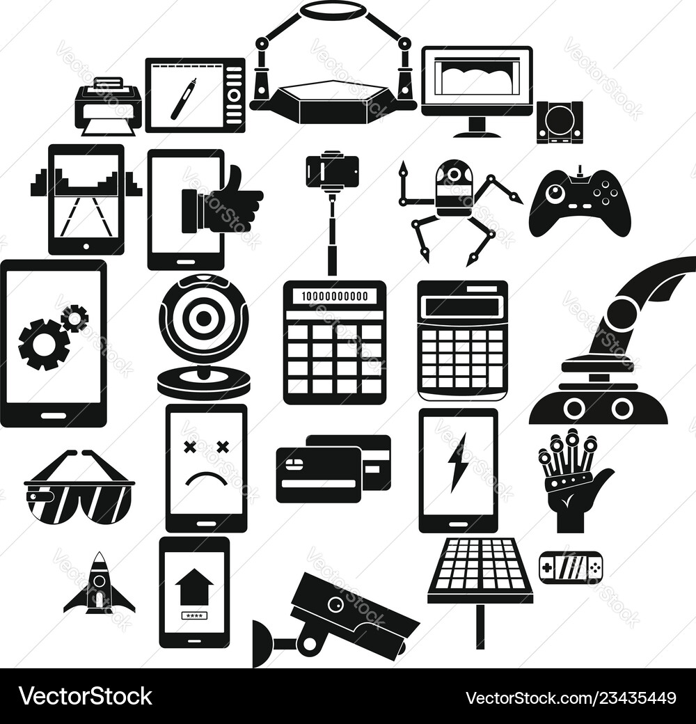 Installation Icon Set - Simple Style Vector Image