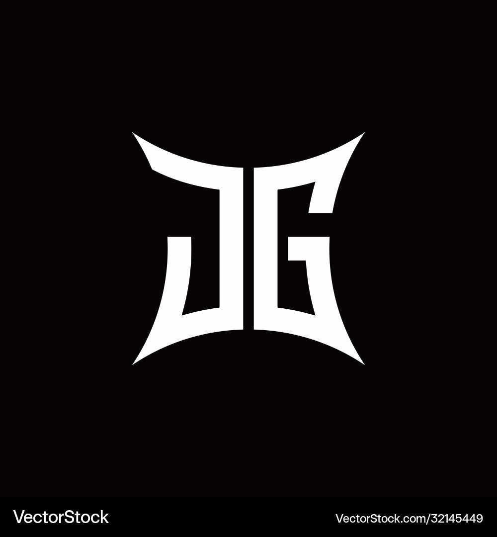 Jg monogram logo with sharped shape design Jg monogram logo with sharped shape design Vector Image