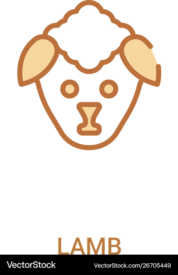 Lamb concept 2 colored icon simple line element vector image