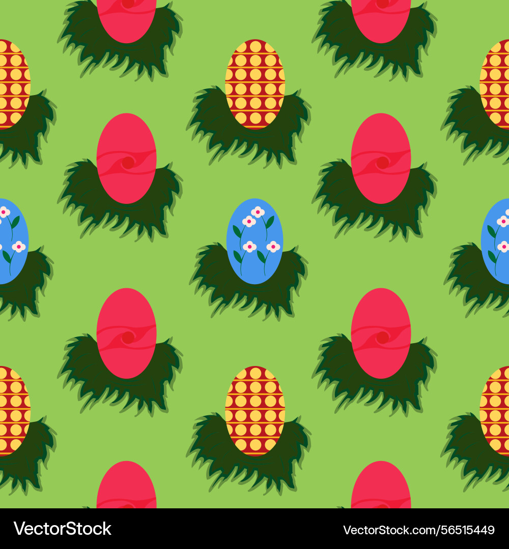 Seamless pattern with rows of colorful eggs vector image