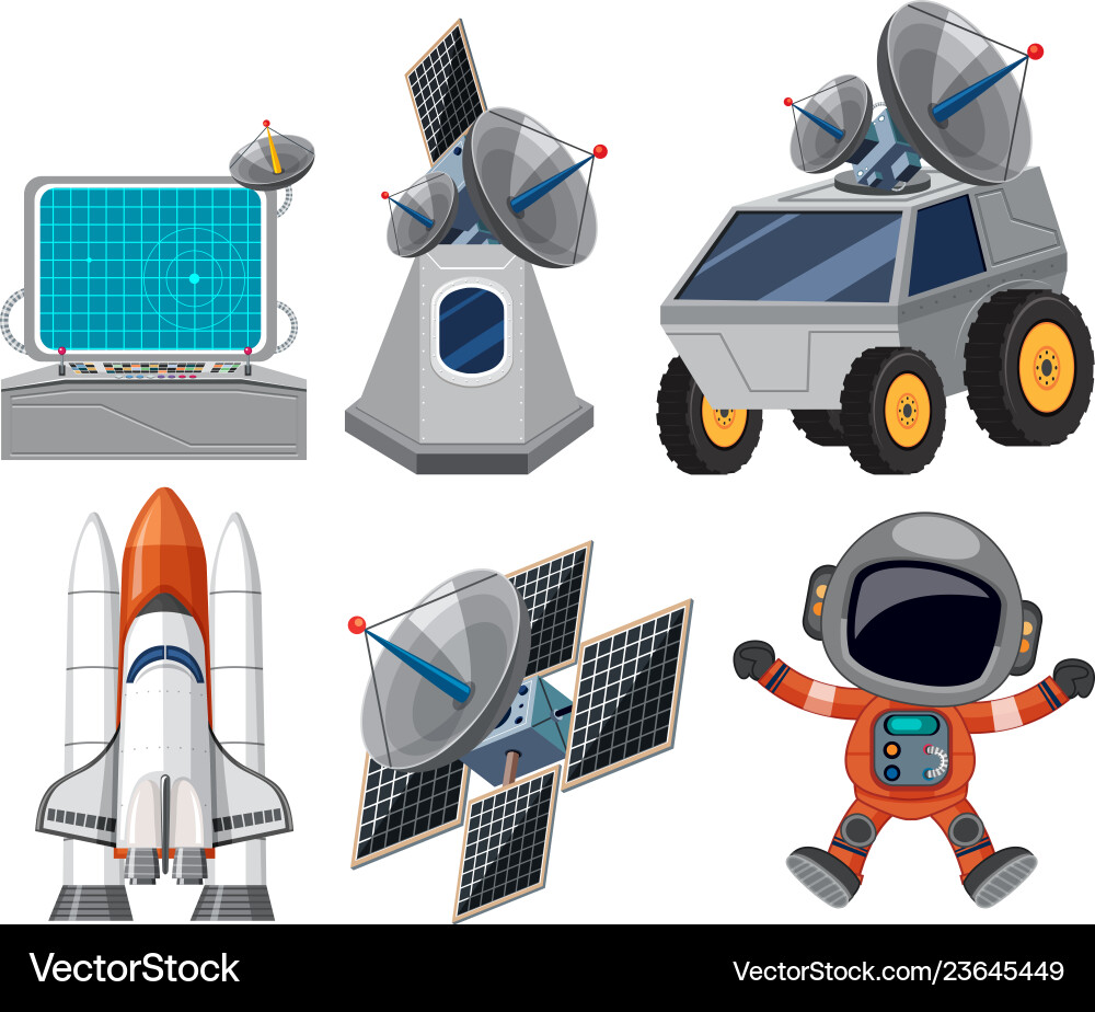 Set of space element Vector Image