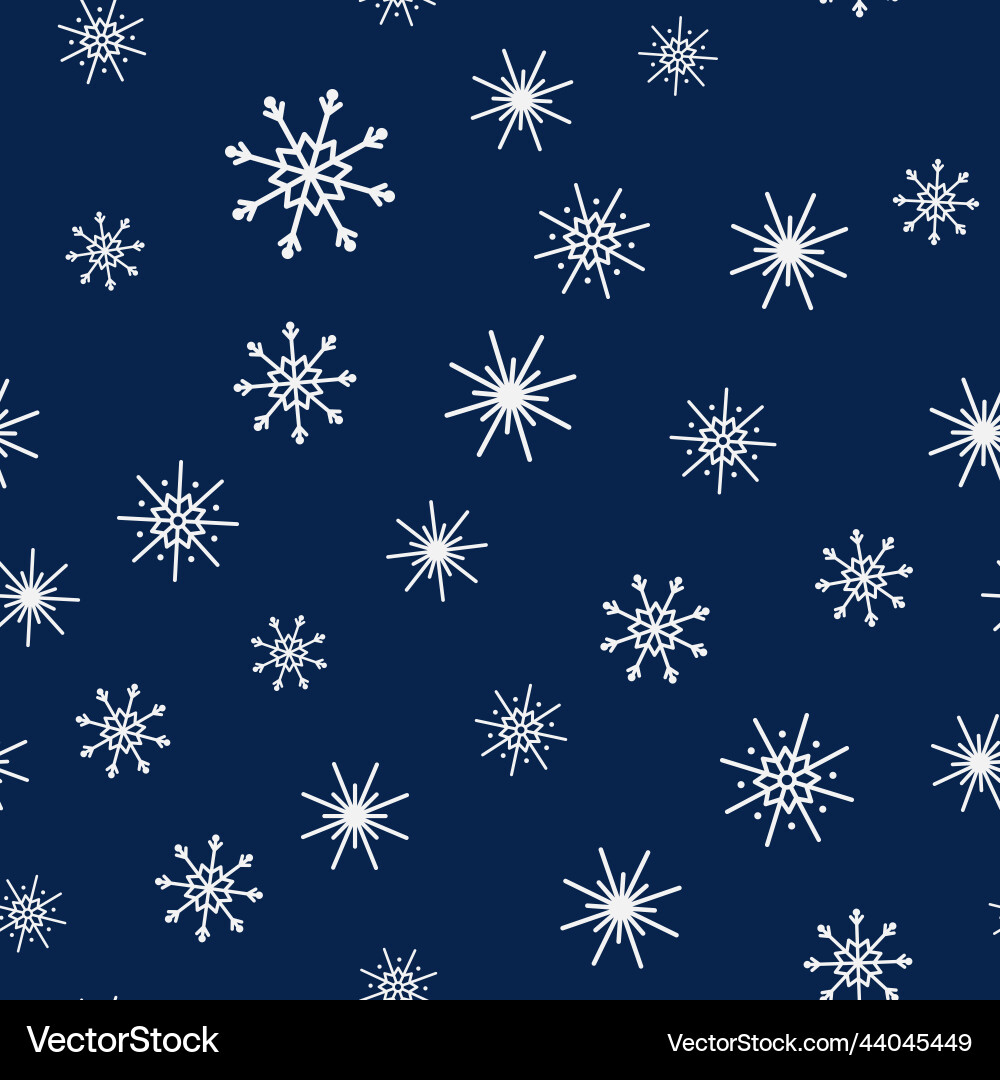 Snowflake seamless pattern new year Vector Image