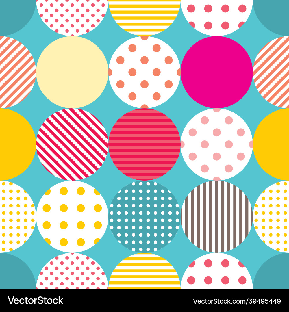 Tile patchwork pattern with polka dots on pastel b Tile patchwork pattern with polka dots on pastel b Vector Image