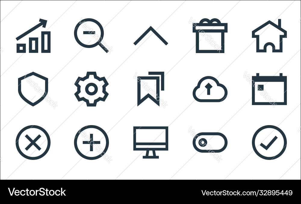 User interface line icons linear set quality User interface line icons linear set quality Vector Image