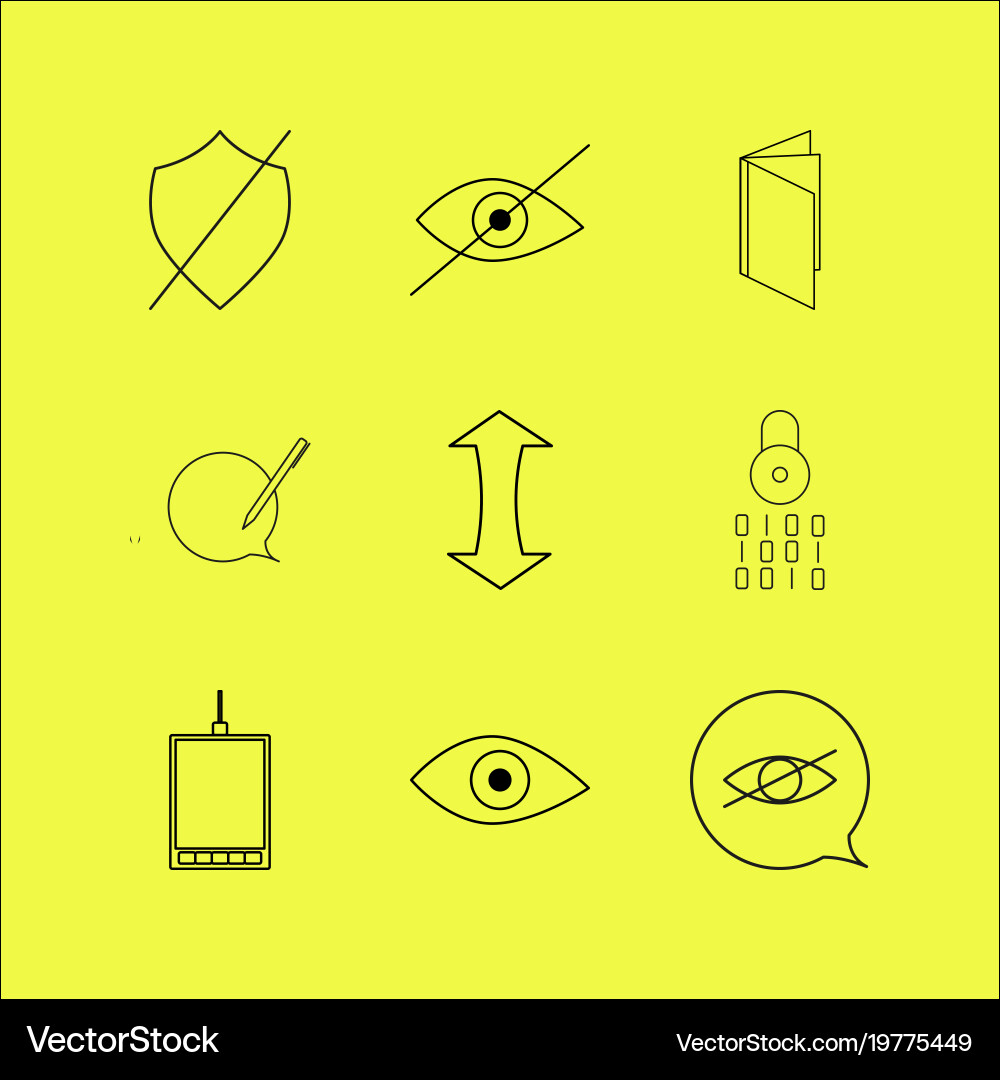 Web linear icon set simple outline icons Vector Image