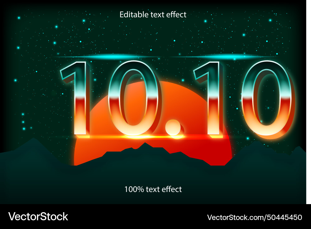 1010 editable text effect retro style 1010 editable text effect retro style vector image