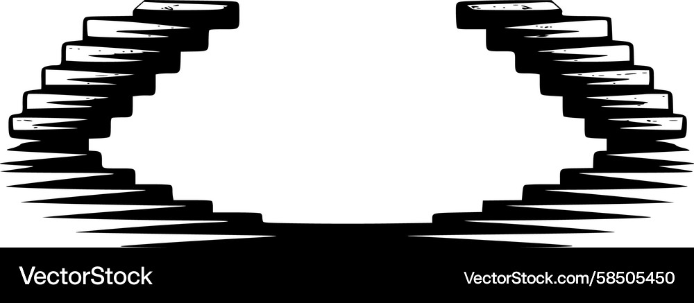 Angular Staircase Symbol Vector Image