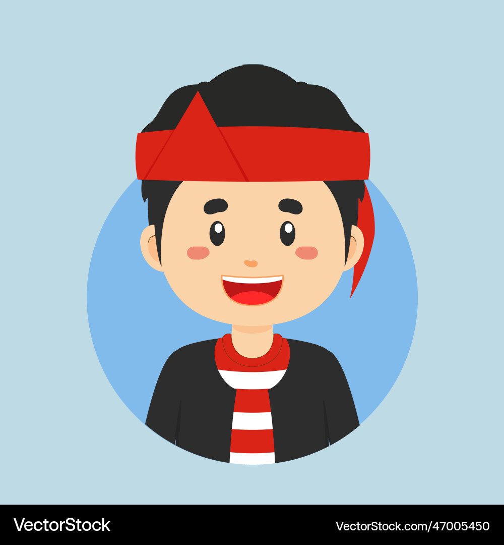 Avatar of a east java indonesian character Vector Image