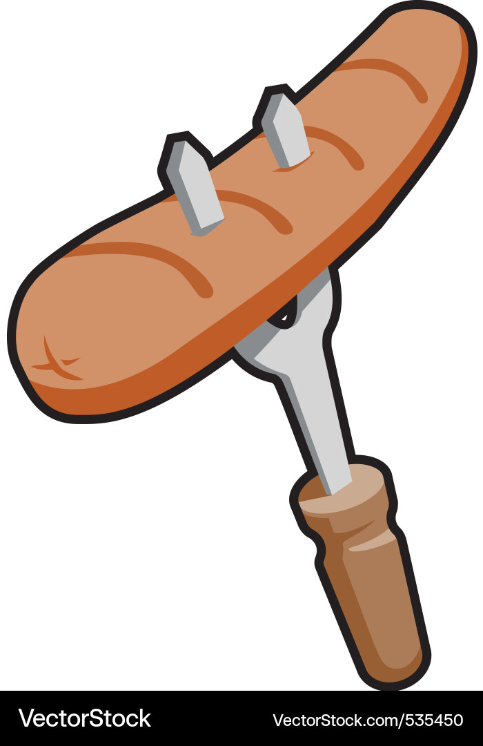 Delicious Hot Dog on a Fork Vector Image