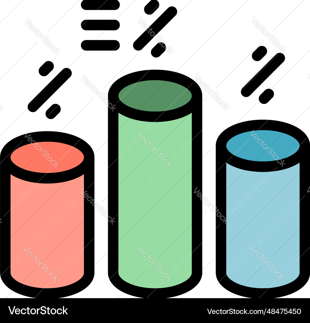 Graph chart icon flat Graph chart icon flat Vector Image
