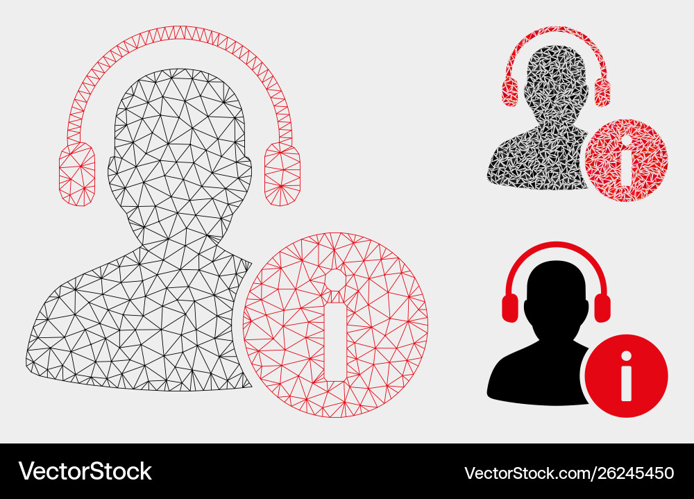 Help desk mesh network model and triangle Help desk mesh network model and triangle Vector Image