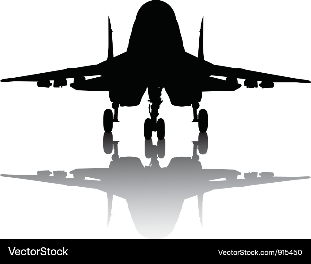 Mig-29 Jet Fighter Silhouette vector image