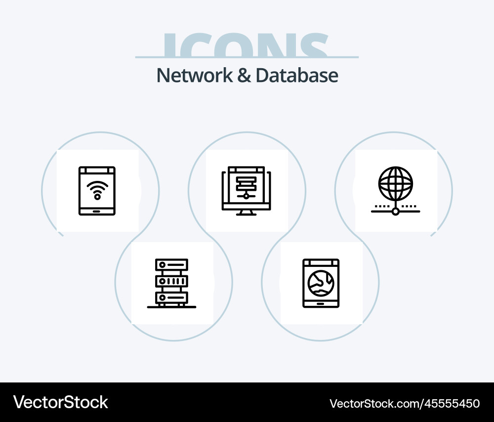 Network and database line icon pack 5 design Vector Image