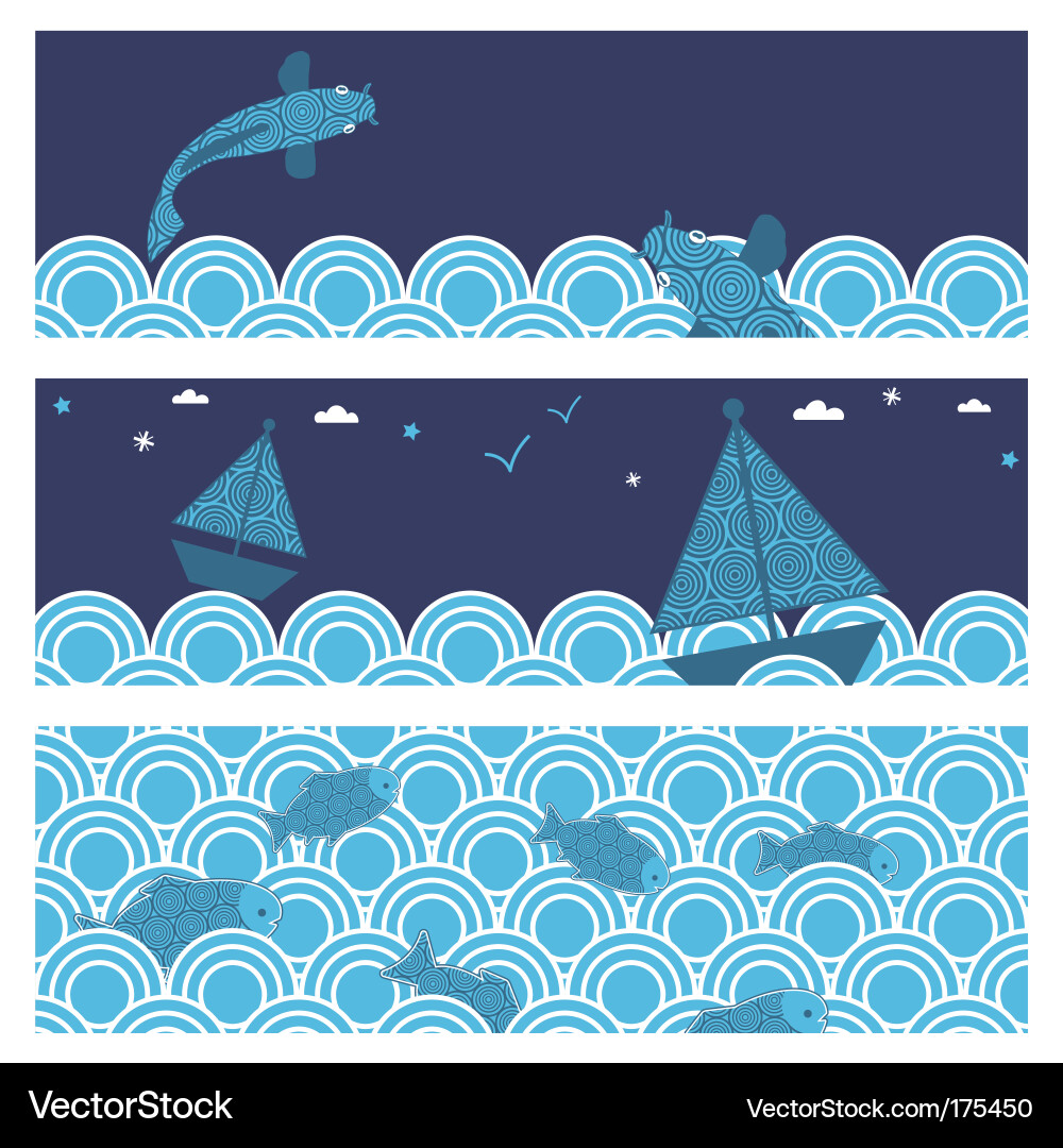 Ocean Banners - Marine & Sailing Vector Image