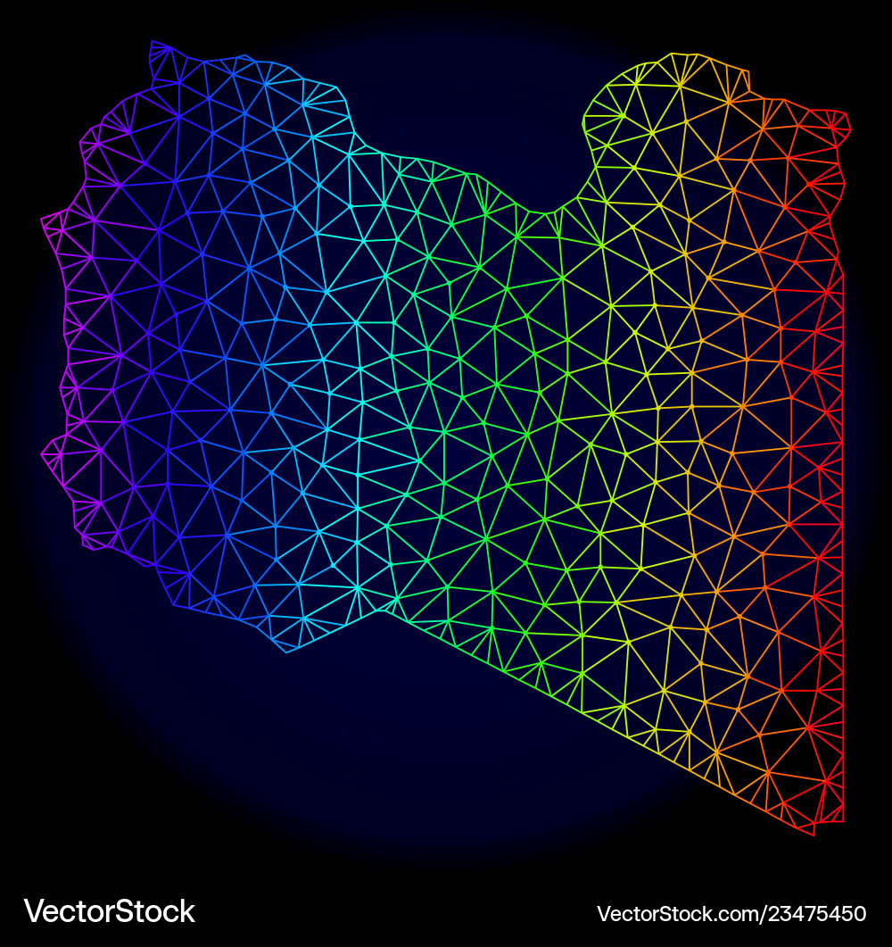 Polygonal network spectrum mesh map Polygonal network spectrum mesh map Vector Image