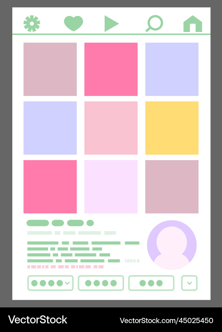 Pop color sns screen display Pop color sns screen display Vector Image