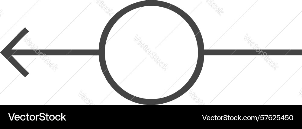 Simple left arrow and circle symbol design Vector Image