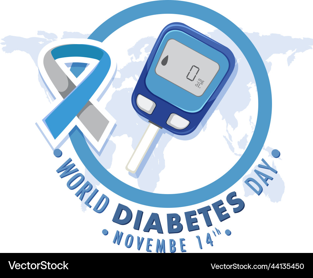 World diabetes day logo design Vector Image