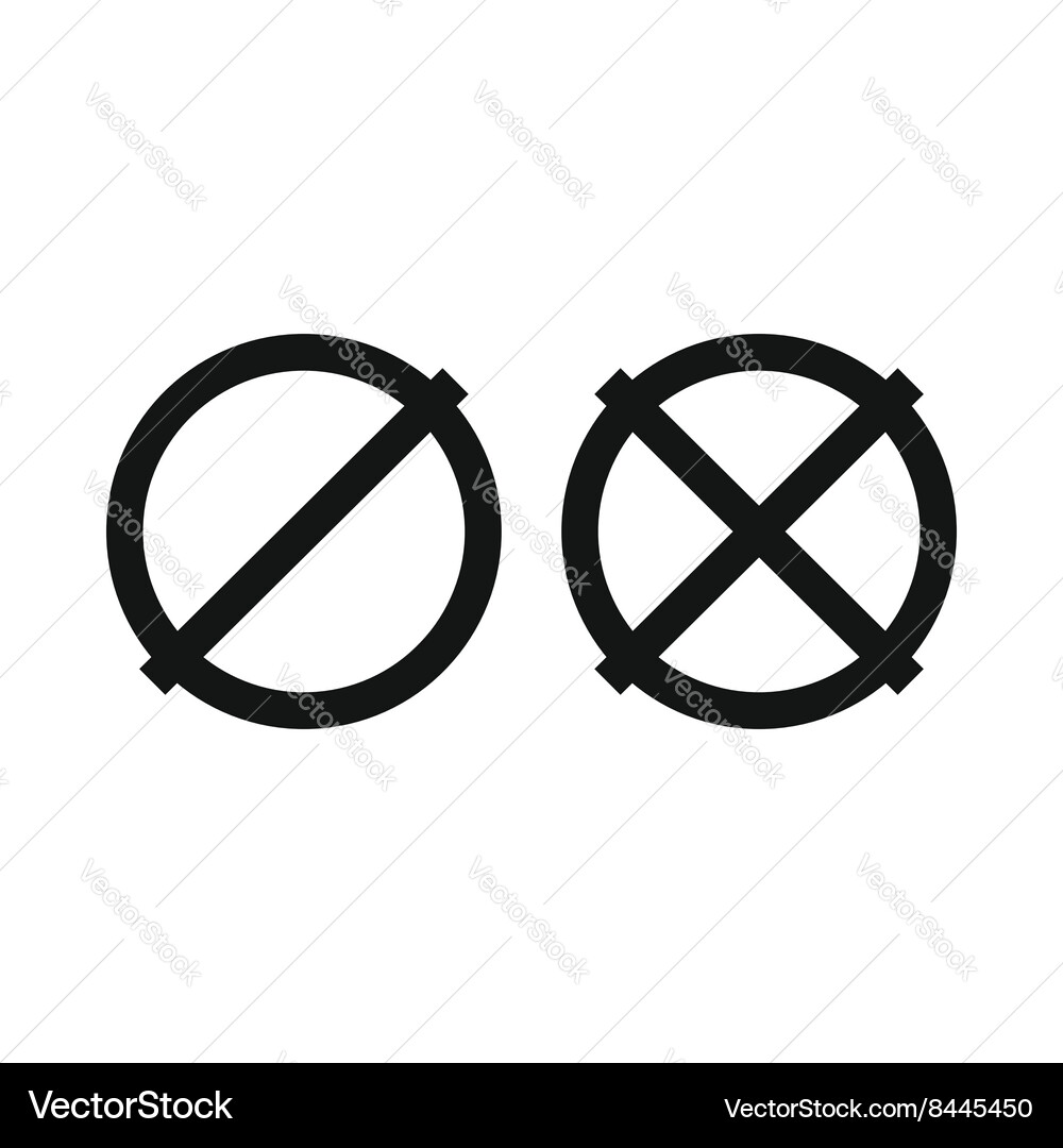 Yes no check marks icon simple style Vector Image