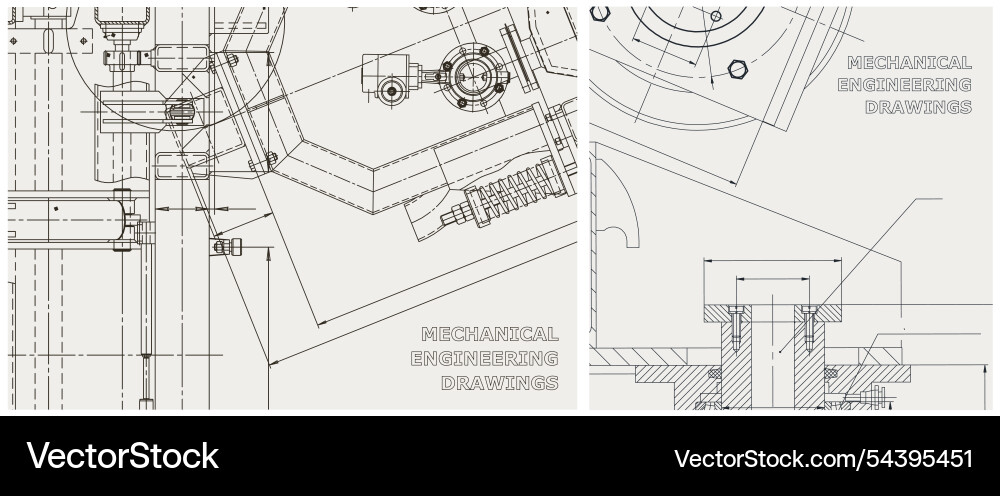 Blueprint set engine line drawing Blueprint set engine line drawing vector image