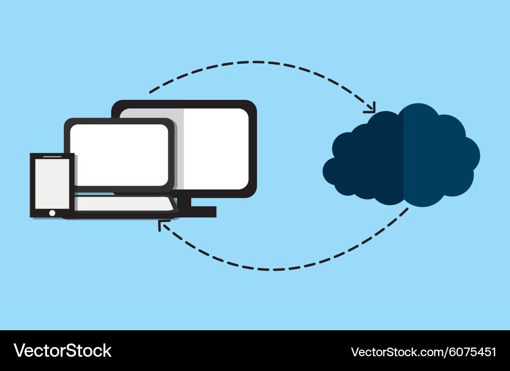 Cloud computing and hosting design Vector Image