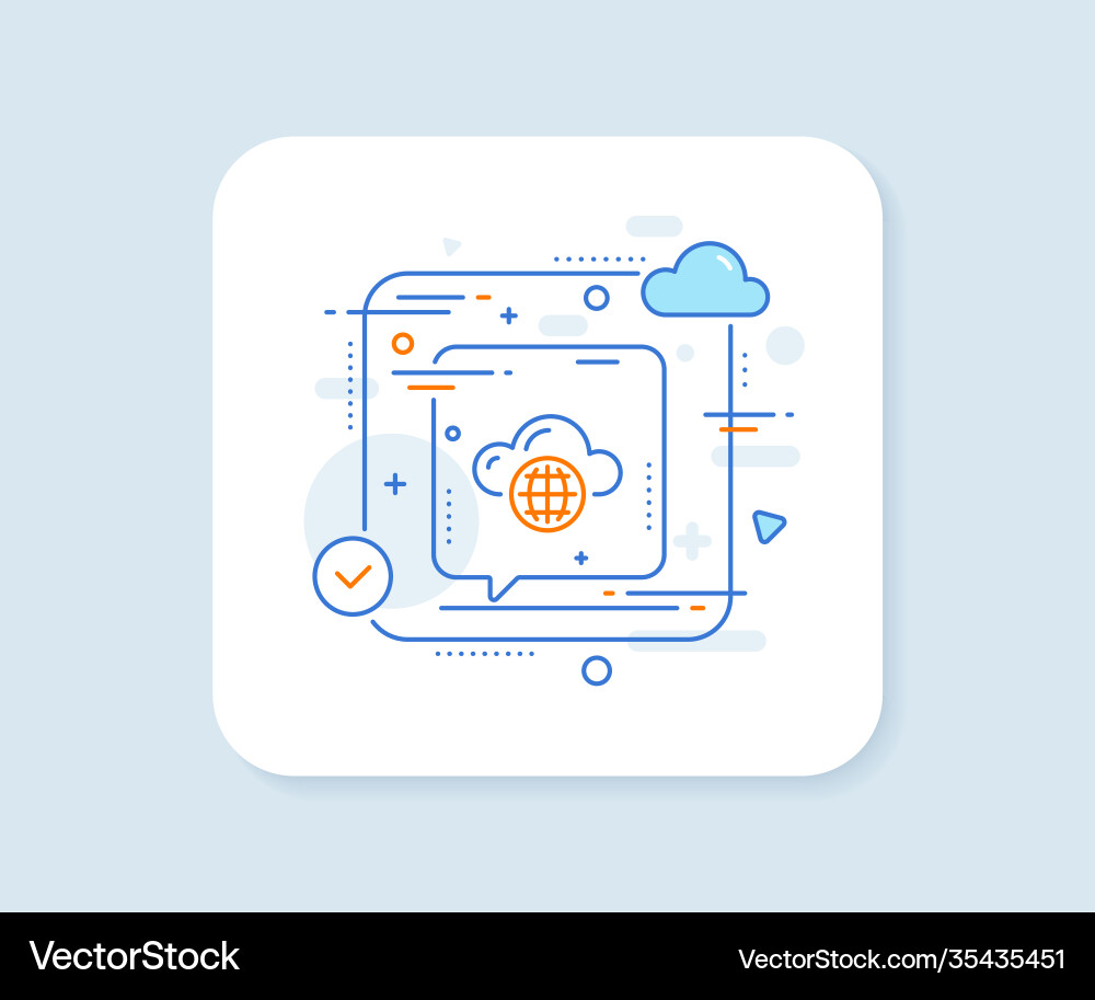Cloud computing line icon internet data storage Cloud computing line icon internet data storage Vector Image