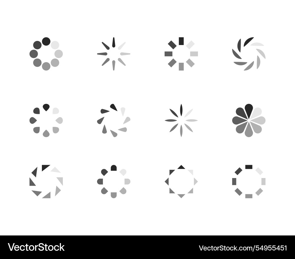 Collection loading bar status icon set of loaded Collection loading bar status icon set of loaded Vector Image