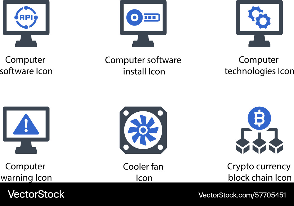 Computer software installs vector image