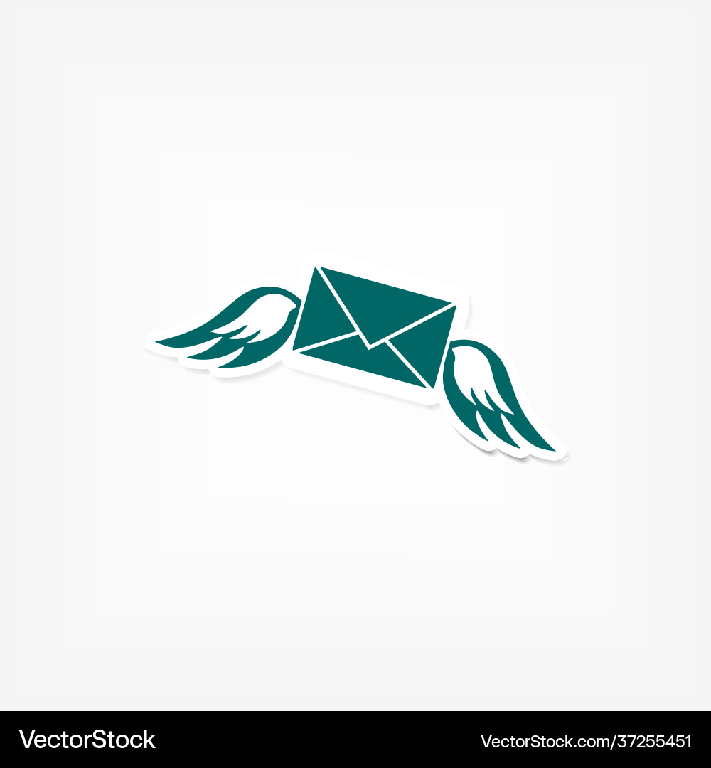 Flying message simple icon mail with wings Vector Image