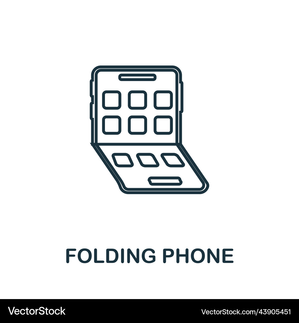 Folding phone icon simple element from technology Vector Image