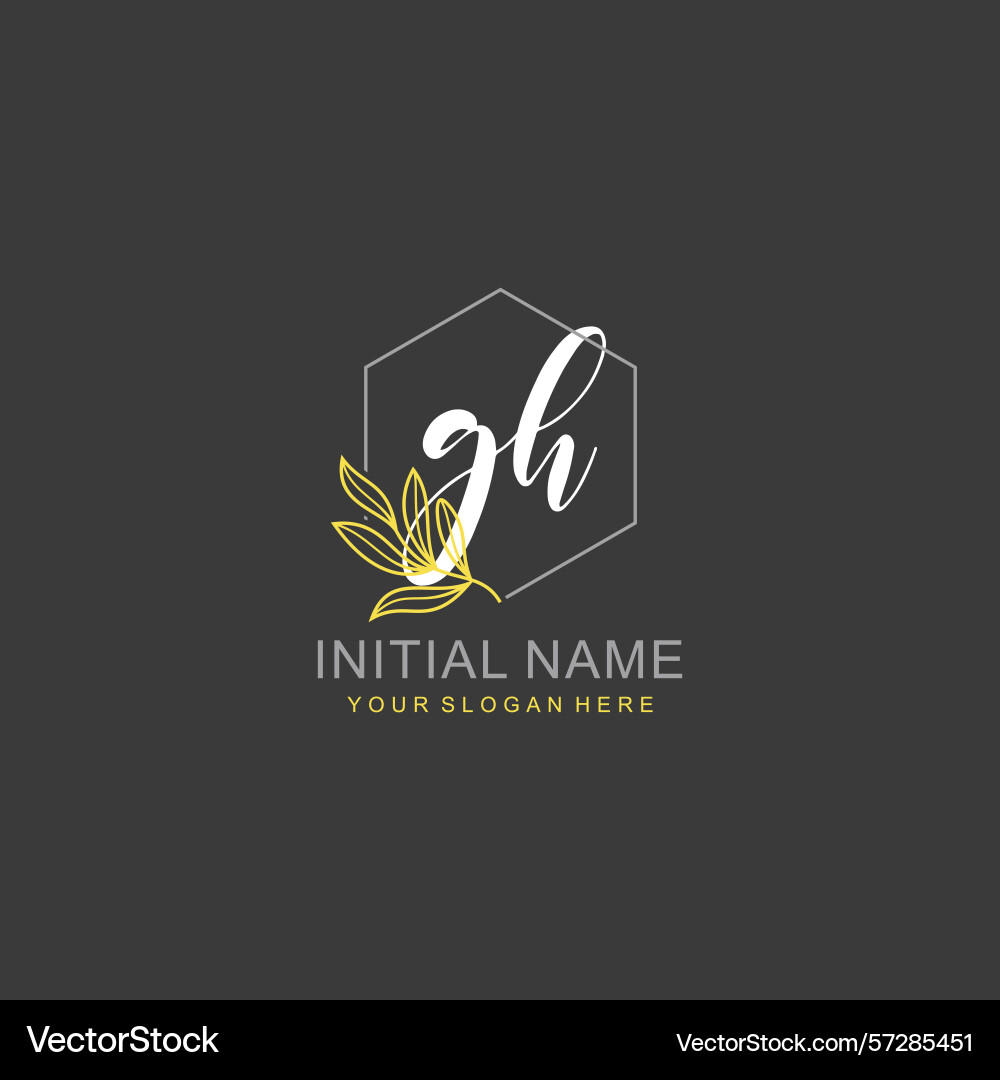 Gh initial logo templates with botanical elements Gh initial logo templates with botanical elements Vector Image