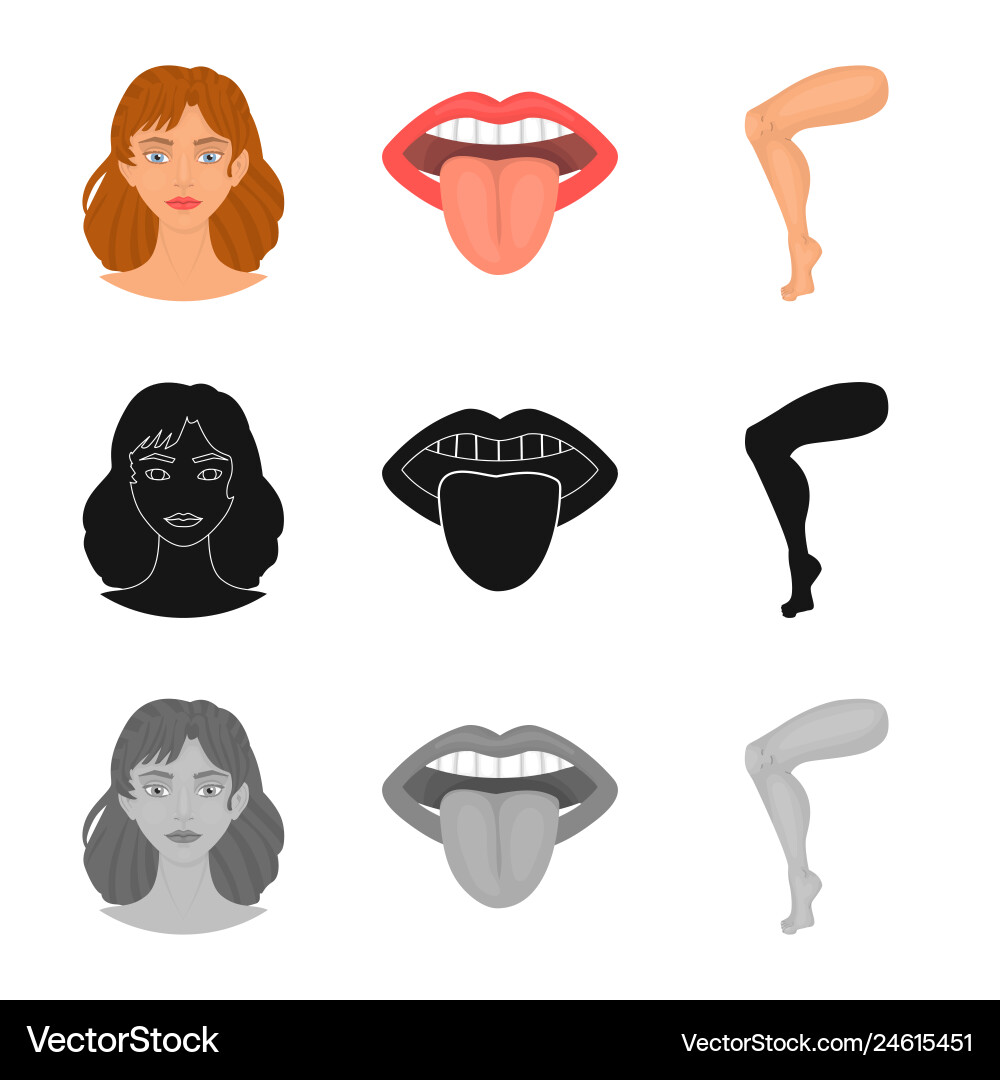 Isolated object of body and part symbol vector image