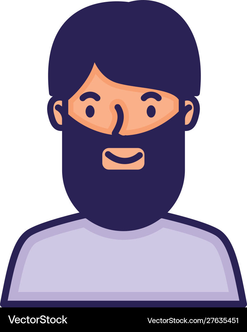 Man with beard avatar character fill style Vector Image