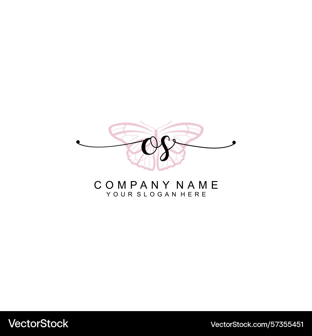 Minimalist handwritten os initial logos with soft Vector Image