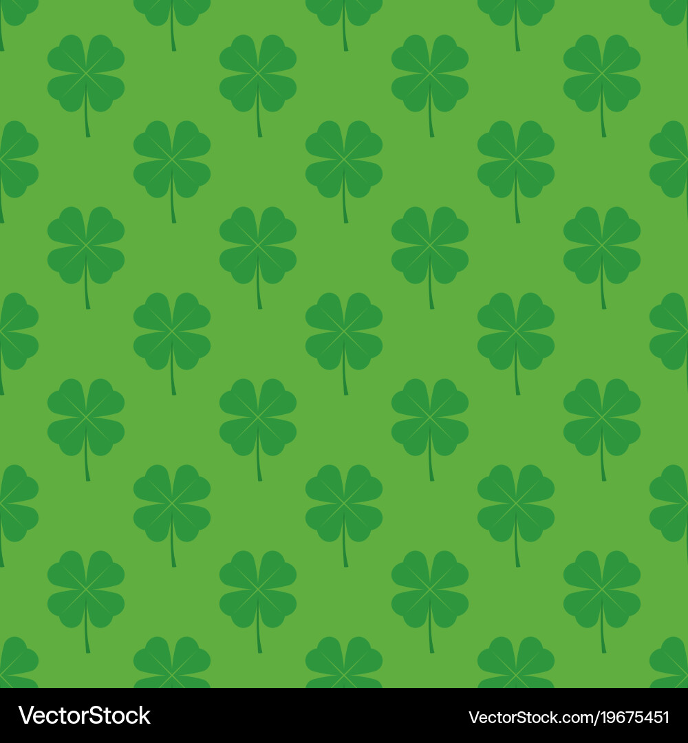 Seamless pattern with four leaf clover Vector Image