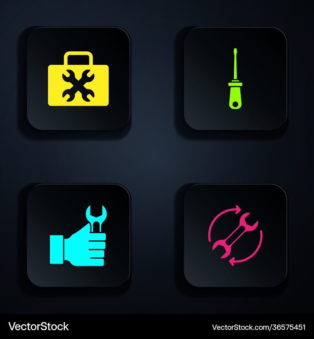Set wrench and arrows as workflow toolbox Set wrench and arrows as workflow toolbox Vector Image